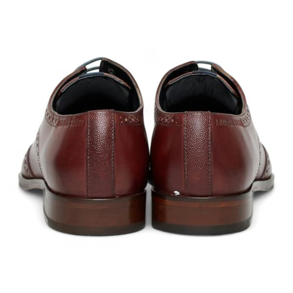 Antique Rogue Men’s Burgundy Leather Classic Formal Lace-Up Brogue Shoes