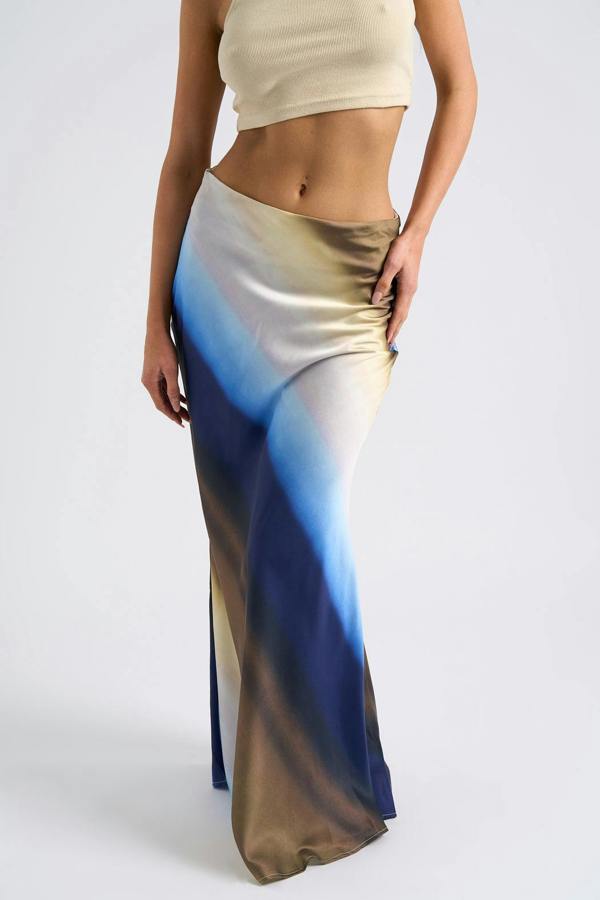 Urban Bliss Ombre Bias Cut Maxi Skirt