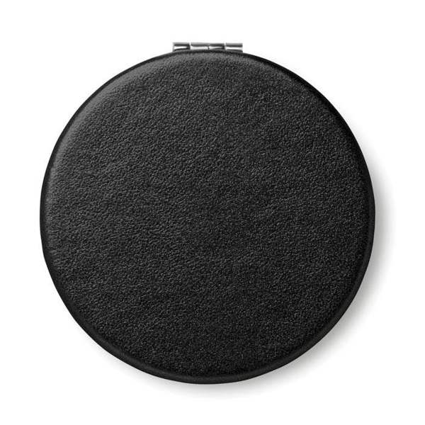 MidOcean Glow PU Round Hand Mirror - Black - 