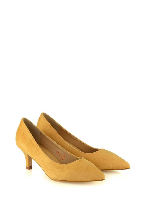 XY LONDON Pointed Toe Low Stiletto Kitten High Heel Court Shoes