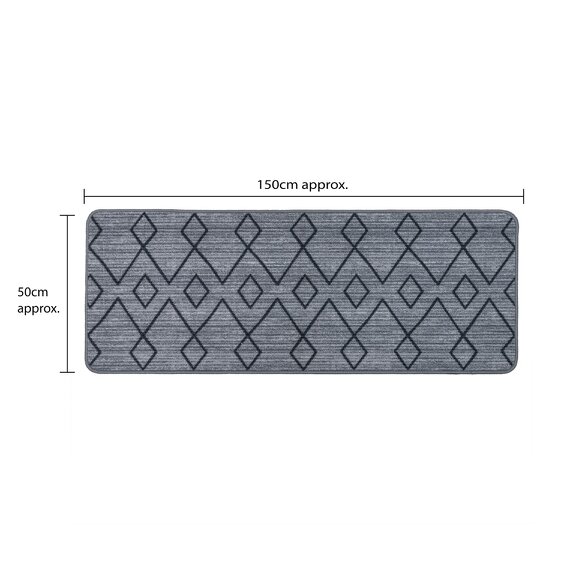 JVL Fiora Machine Washable Indoor Runner - 50 x 150cm - Diamond Pulse