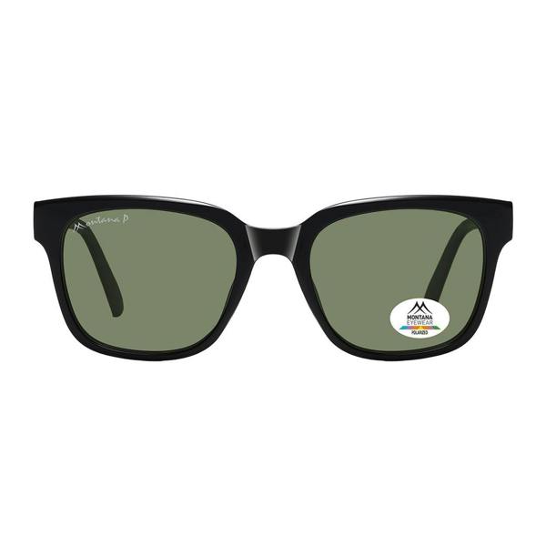 Montana Sunglasses MP54 A Shiny Black Green Polarized