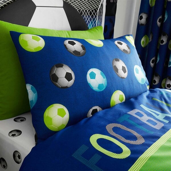 Catherine Lansfield Football Duvet Cover Set - Double Blue