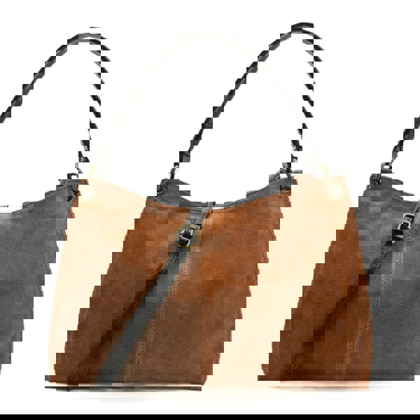 Kitise Genuine Italian Suede Leather Stylish Small Shoulder Bag With Detachable Strap