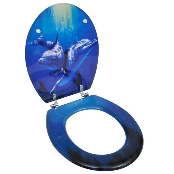 Berkfield WC Toilet Seat MDF Lid Dolphins