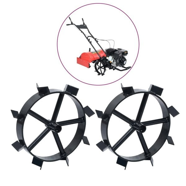 Berkfield Metal Wheels for 6.5 HP Petrol Tiller 2 pcs