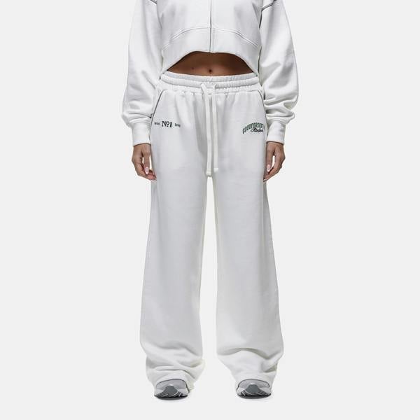 Good For Nothing White Relaxed Wide Leg Jogger - White Image 1