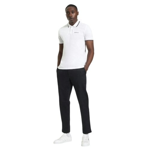 Ben Sherman Mens Signature Pique Polo Shirt - White