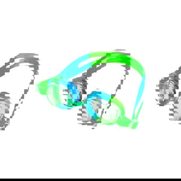 Fashy Junior neon green and blue swim goggles with clear lenses and head strap