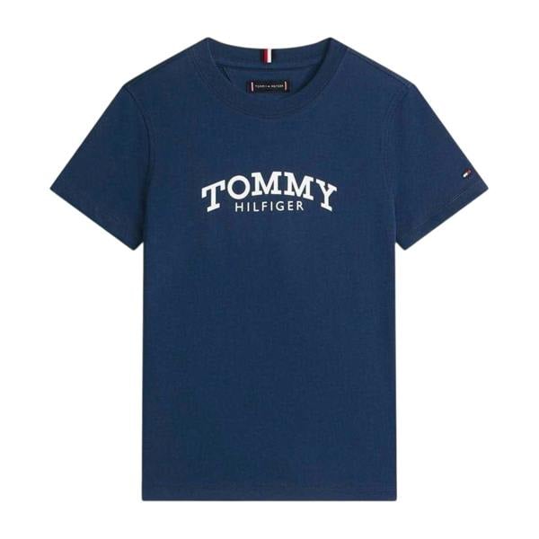 Tommy Hilfiger Childrens/Kids Arched Logo Crew Neck T-Shirt - Navy Night - 