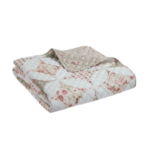 Catherine Lansfield Pinsonic Patchwork Quilted Bedspread Green