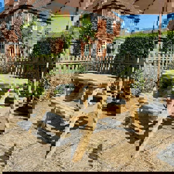 Arbor Garden Solutions Classic Rounded Pub Style Picnic Bench and Table - Rustic Finish