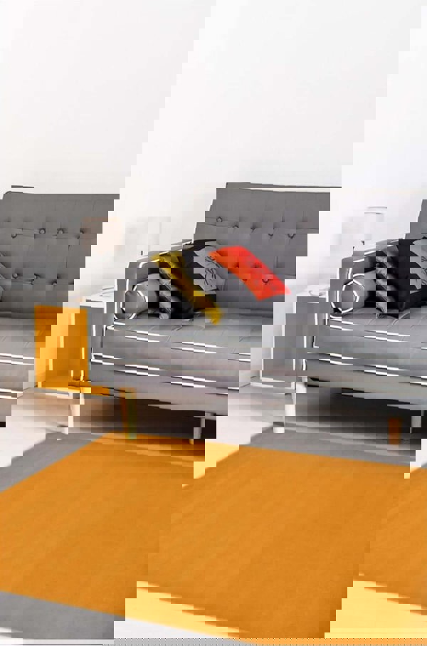 Solid Design Living Room Rug in Ochre – The Rugs