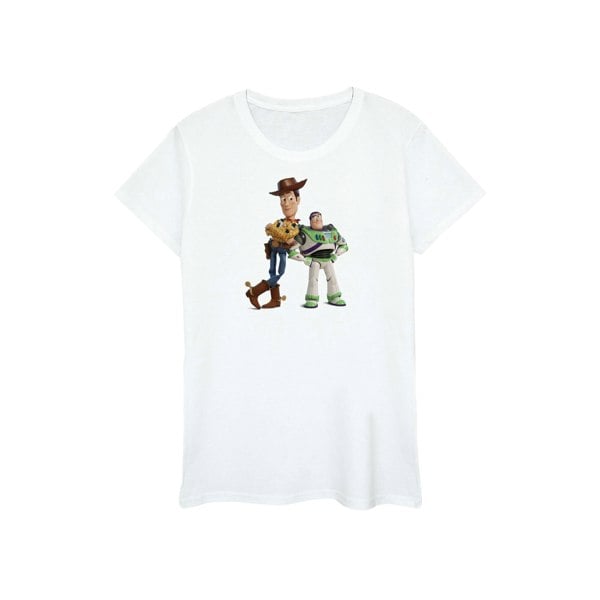 Disney Womens/Ladies Toy Story Buzz And Woody Standing Cotton Boyfriend T-Shirt - White