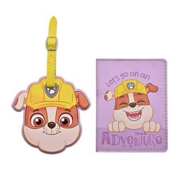 Widdop & Co Paw Patrol Rubble PU Leather Passport and Luggage Tag Multi