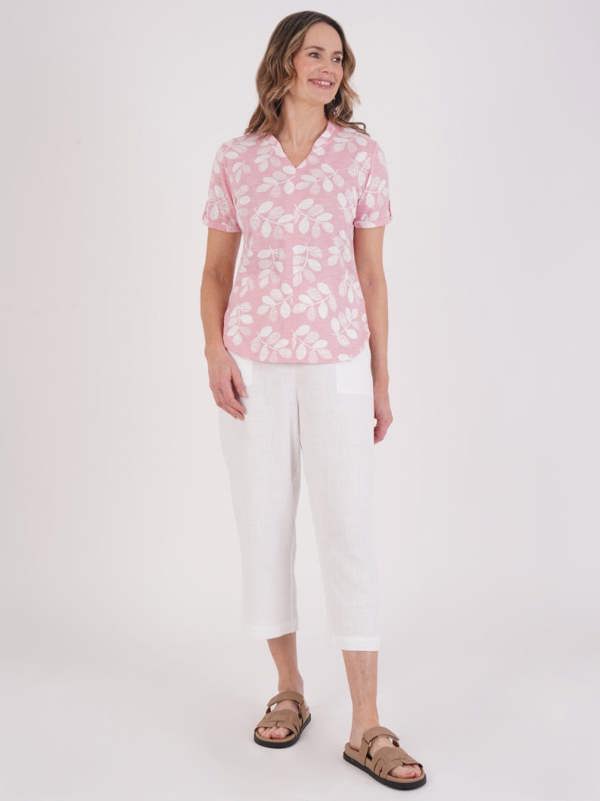 TIGI Pomegranate Mod Leaf Notch Neck Top