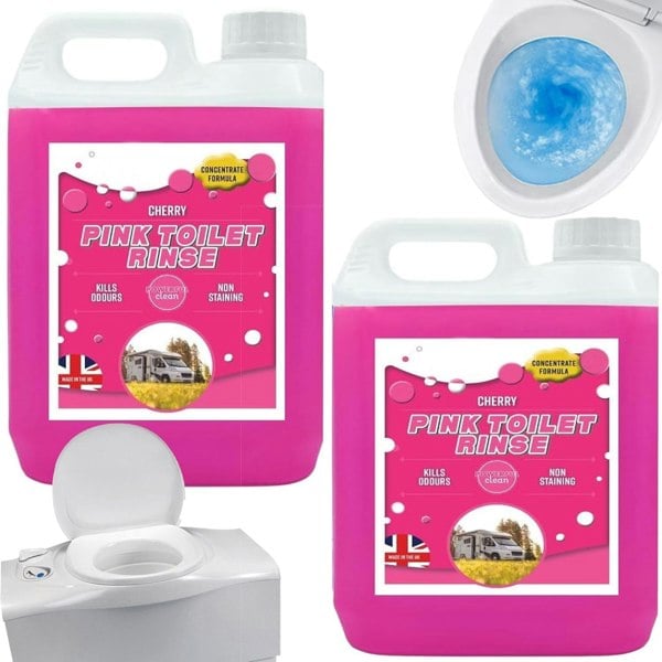 1 x 2.5L Pink Toilet Rinse Disinfectant Bottles For Caravans, Motorhome & Portable Toilets