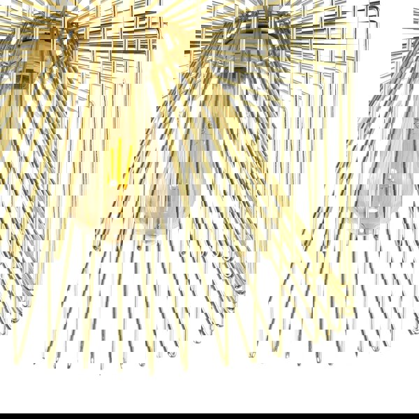 Modern Circular Wire Polished Gold Metal Pendant Ceiling Light Shade Image 4