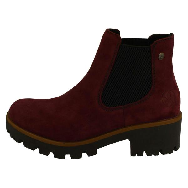 Rieker Ladies Rieker Chunky Gusset Detailed Heeled Ankle Boots 79265