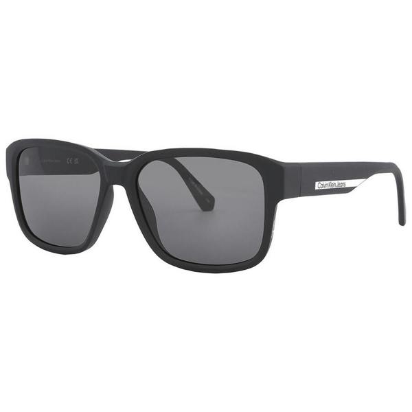 Calvin Klein Mens Rectangular Sunglasses - Black/Grey - 