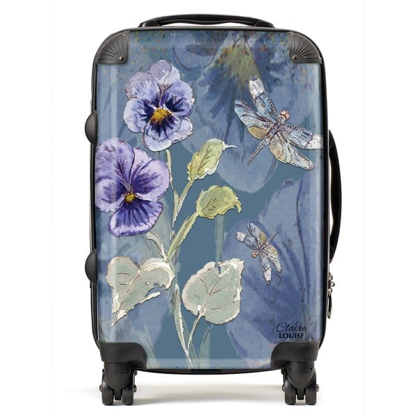 Claire Louise Powder Bloom Pansies Suitcase