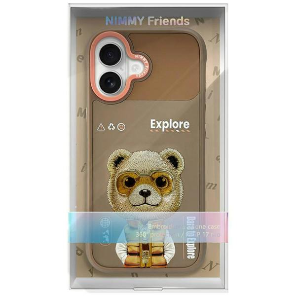 Nimmy Friends Nimmy Cool & Cute 2.0 Bear Case with MagSafe for iPhone 17 6.3" Brown Orange - N-KMLL-IP17-011-B