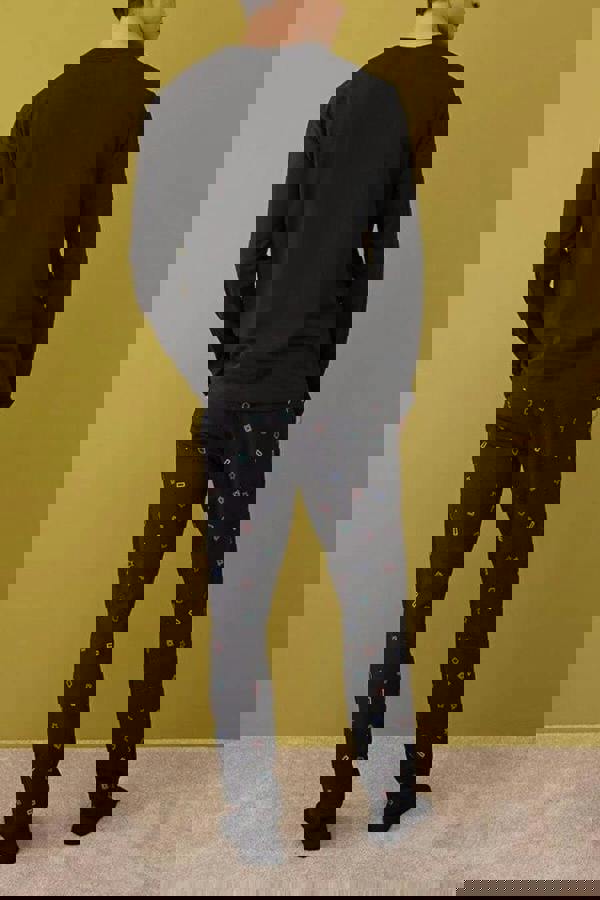 WOVCOR 2-Piece Regular Fit Game Print Knit Pajama Set