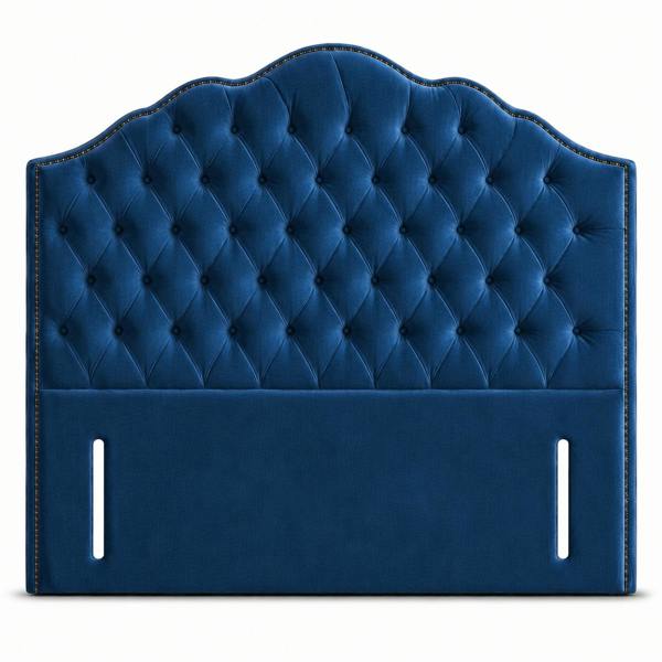 Great British Beds New Art Deco Headboard - Blue Plush