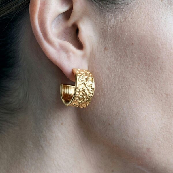 Uchi & Soto Kin Molten Gold Hoop Earrings