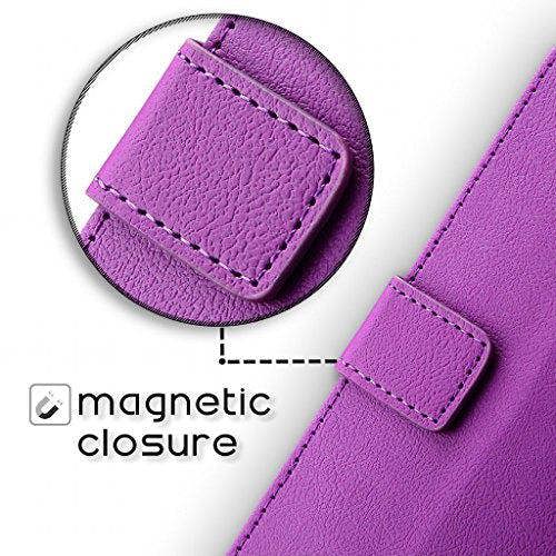 Huawei Y6 2017 Case, PU Leather Wallet Case Flip Cover with Card Slots & Stand For Huawei Y6 2017 - Purple