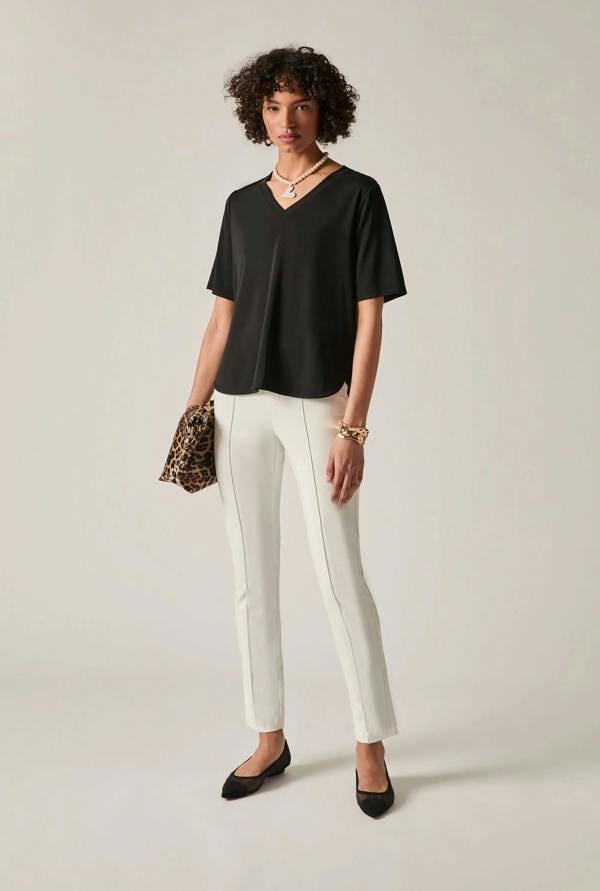 James Lakeland Black Jersey V-Neck Top