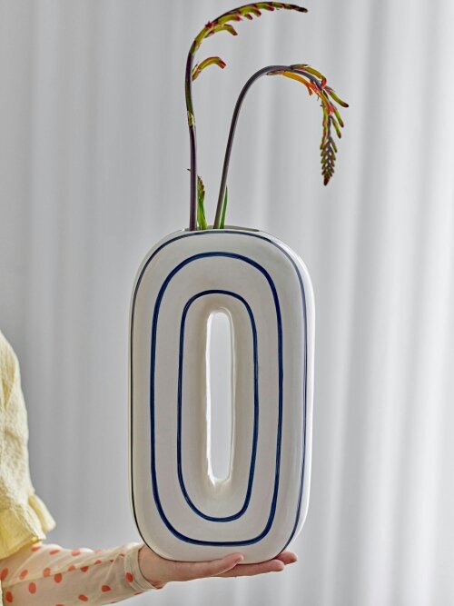 Love Frankie Blue Circles Statement Vase