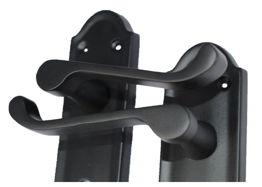 EDH Door Hardware Askworth Door Handle Set – Matt Black Internal Lock Door Handles 170mm x 48mm