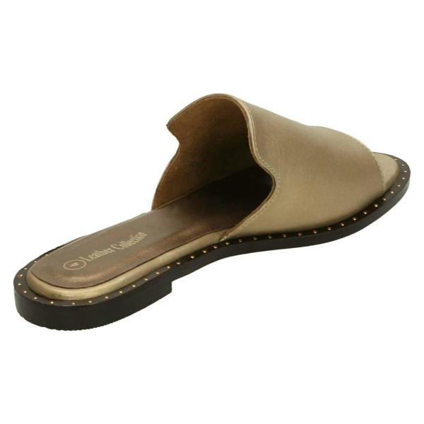 Leather Collection Ladies Leather Collection Flat Slipper Cut Mules F00202