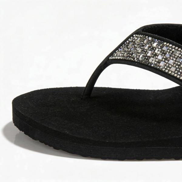 Totes Sol Bounce 0464 Toe-Post Sandals   in  Black