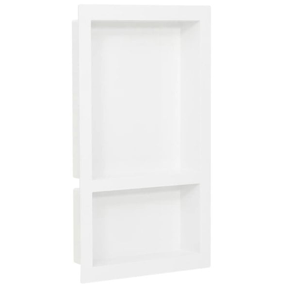 Berkfield Shower Niche with 2 Compartments High Gloss White 41x69x9 cm