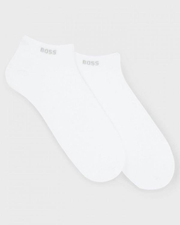 BOSS Orange Two-Pack of Ankle Length Socks in Stretch Fabric NOS - White 100 - CHO - Designer Mens Socks