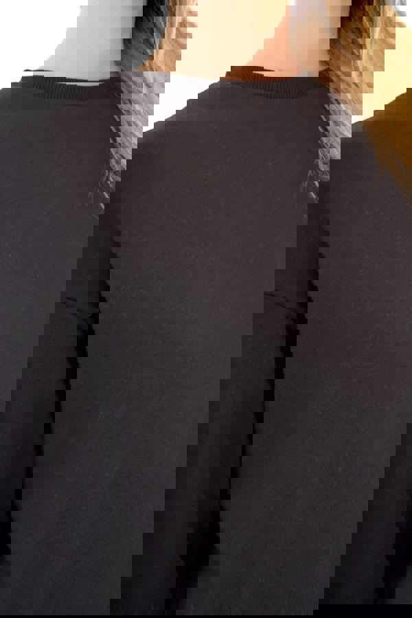 Smart Living Women's Oversized Sweatshirt Cozy Pullover Jumper Crewneck Top - Black