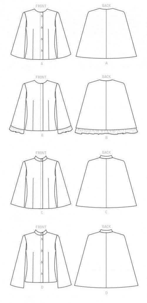 Butterick Sewing Pattern 6603, Capes for Women, A5 (6-8-10-12-14) - Intermediate
