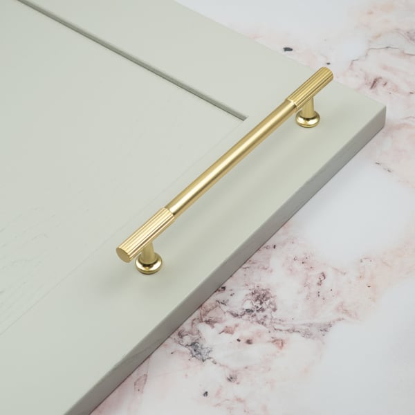 Handle & Home Brass Reeded T-Bar Knob