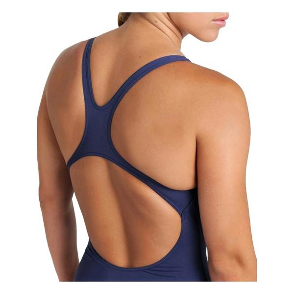 Arena Womens/Ladies Pro Solid Swimming One Piece Swimsuit - Navy/White - 