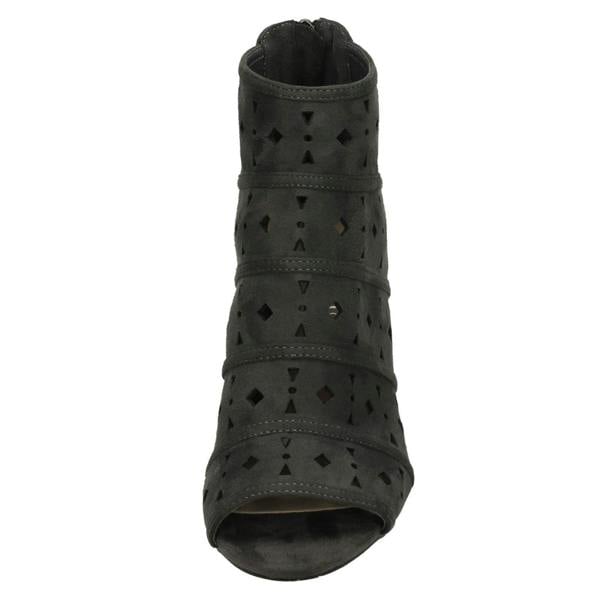 Spot On Ladies Spot On High Wedge Peeptoe Ankle Boots