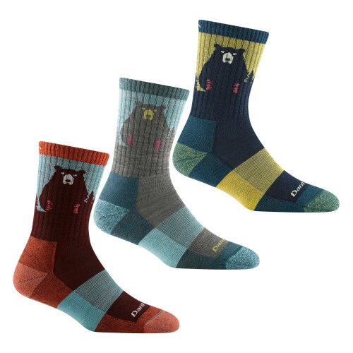 Darn Tough 3 Pair Multipack Womens Bear Town Merino Hiking Socks Cool Pack
