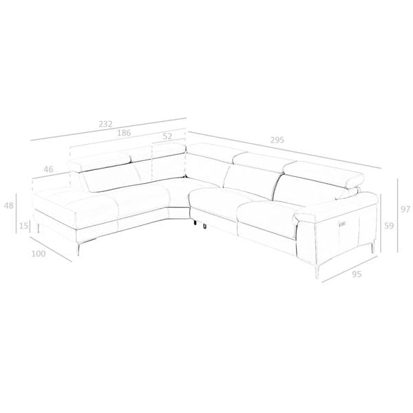 Angel Cerdá Relax corner sofa in mink leather 6042/6043