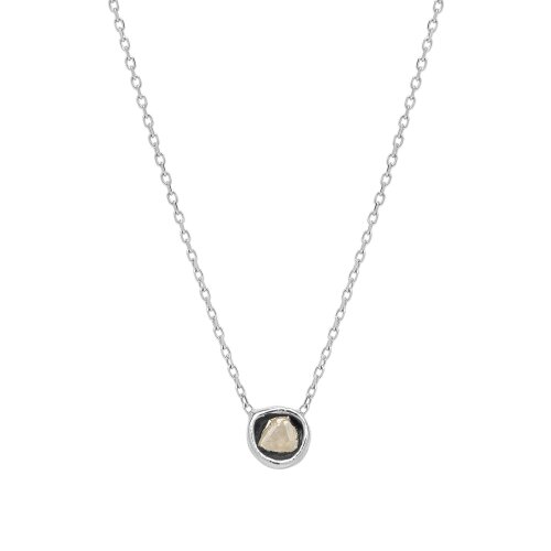 Spero London Sterling Silver Raw Uncut Polki Diamond Necklace