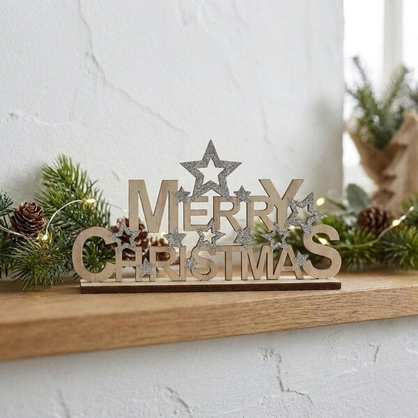 Garden Greatness Merry Christmas Wooden Plaque With Stars