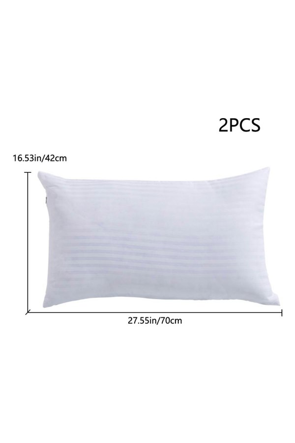 Living and Home 2Pcs Washable Stripe Bed Pillows Comfortable Medium Firm Support Pillows, 70cm L x 42cm W