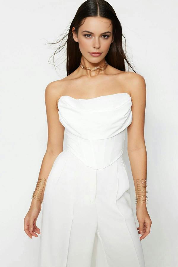 WOVCOR Lined Bustier with Corset Detail