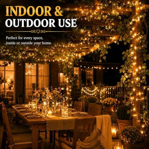 10m Battery Operated Warm White LED Fairy String Lights, Copper Wire, 2 Pack image 7