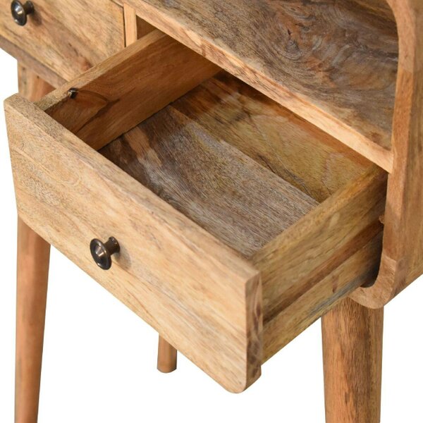 Wyld Haus Peschiera Mini Curved Oak Mango Wood Console Table